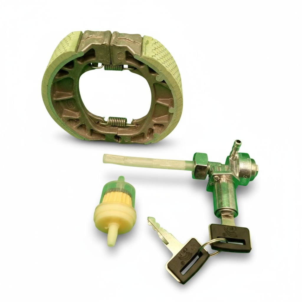 3-in-1 Motorcycle Parts Combo | Brake Shoe Set, Fuel Cock & Oil Filter for Honda CD 70, CG 125 & China Bikes
