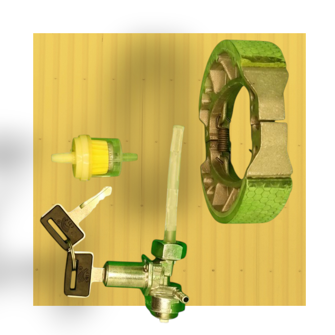 3-in-1 Motorcycle Parts Combo | Brake Shoe Set, Fuel Cock & Oil Filter for Honda CD 70, CG 125 & China Bikes